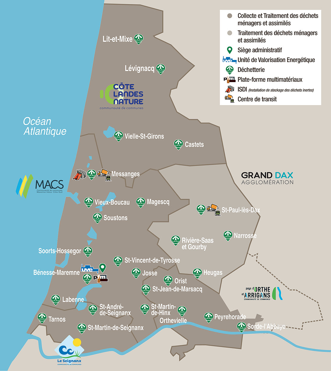 carte des installations